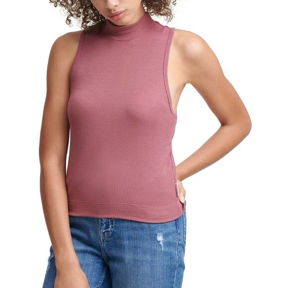 𝅺JR222 Calvin Klein Jeans Sleeveless Mock Neck Top Size L - Picture 1 of 1
